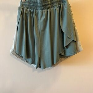 As Revival Stylish Green Flowing Shorts Size S